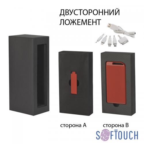 Набор зарядное устройство "Theta" 4000 mAh + флеш-карта "Case" 8Гб  в футляре, покрытие soft touch