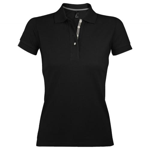 Рубашка поло женская Portland Women 200 черная, размер M