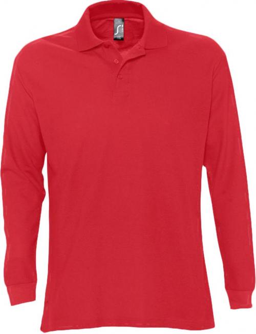 Рубашка поло мужская с длинным рукавом Star 170 красная, размер S