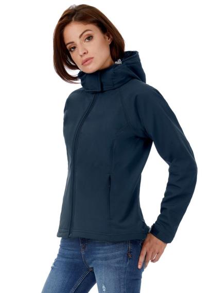 Куртка женская Hooded Softshell черная, размер L