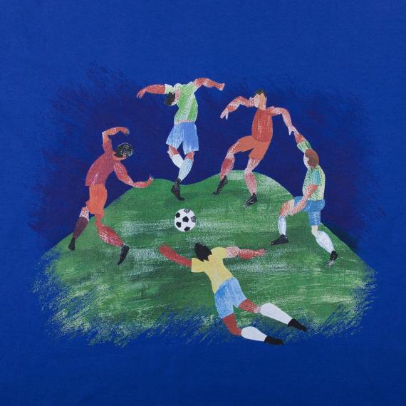 Футболка мужская «Футбол via Матисс» 160, ярко-синяя, размер S