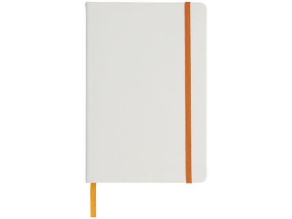 Блокнот А5 «Spectrum» с белой обложкой и цветной резинкой