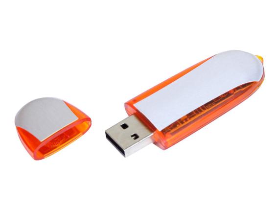 USB 2.0- флешка промо на 4 Гб овальной формы