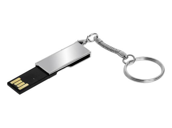 USB 2.0- флешка на 16 Гб с поворотным механизмом и зеркальным покрытием