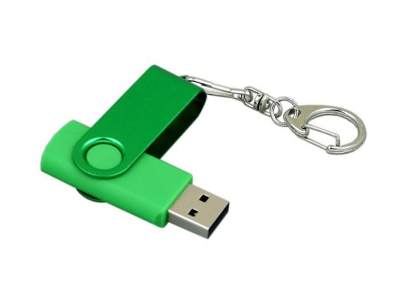 USB 2.0- флешка промо на 4 Гб с поворотным механизмом и однотонным металлическим клипом