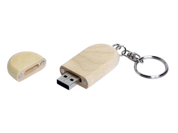 USB 3.0- флешка на 64 Гб овальной формы и колпачком с магнитом