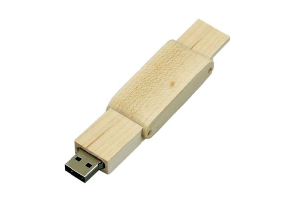 USB 2.0- флешка на 32 Гб прямоугольной формы с раскладным корпусом