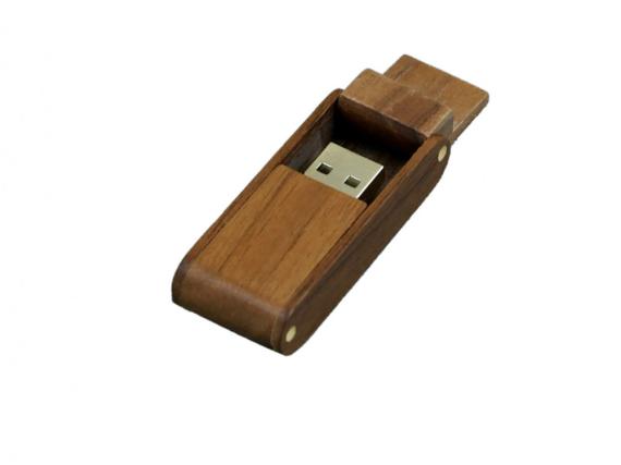 USB 2.0- флешка на 32 Гб прямоугольной формы с раскладным корпусом
