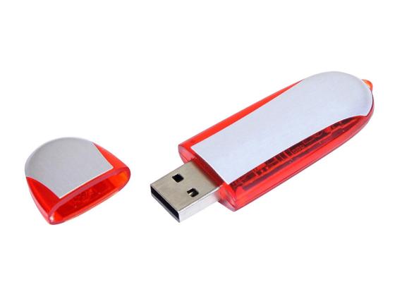 USB 3.0- флешка промо на 128 Гб овальной формы