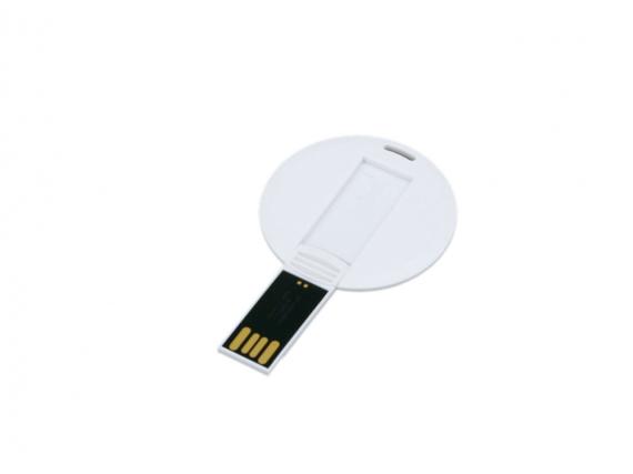 USB 2.0- флешка на 64 Гб в виде пластиковой карточки круглой формы