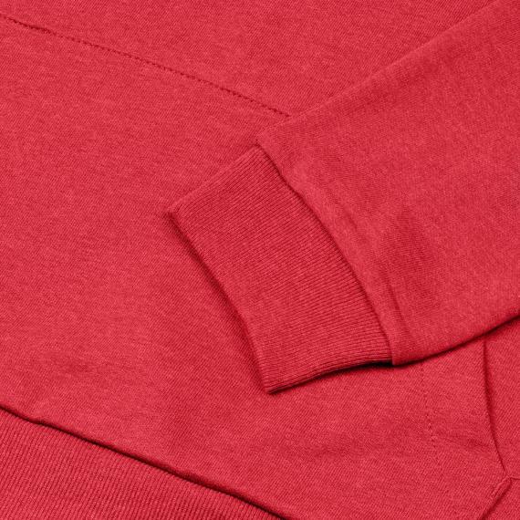 Толстовка с капюшоном унисекс Hoodie, красный меланж, размер XS