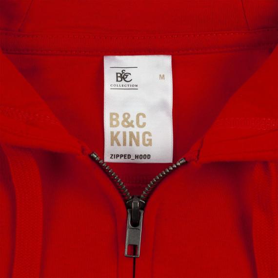 Толстовка с капюшоном на молнии унисекс King, бордовая, размер XS