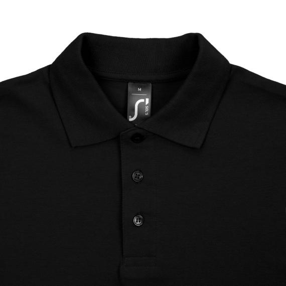 Рубашка поло мужская Spring 210 черная, размер L