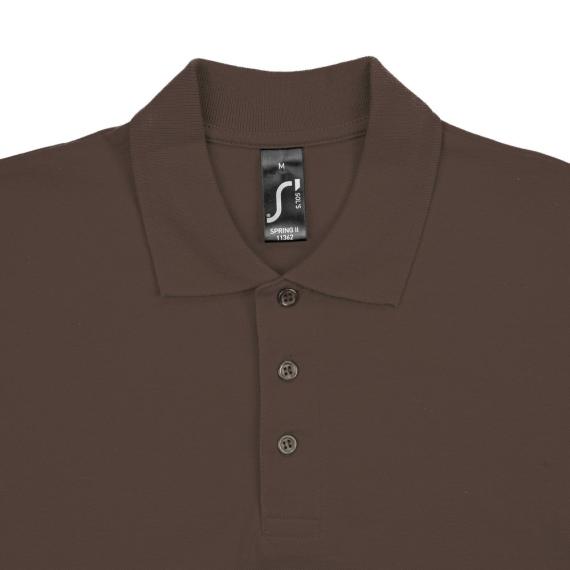 Рубашка поло мужская Spring 210 шоколадно-коричневая, размер XL