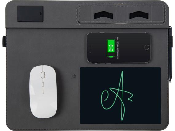 Многофункциональный коврик для мыши «Multi Pad» с беспроводной зарядкой и LCD экраном, 10 Вт