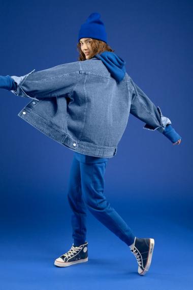 Куртка джинсовая O2, голубая, размер 3XL/4XL