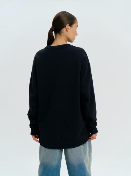 Свитшот оверсайз унисекс Omnifit, черный, размер XS/S