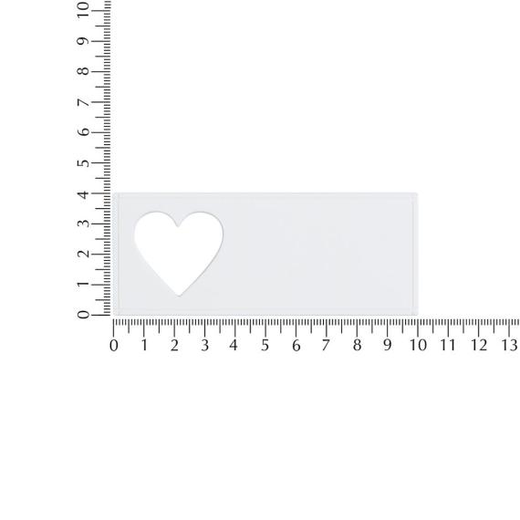 Лейбл из ПВХ с вырезом «Сердце», белый