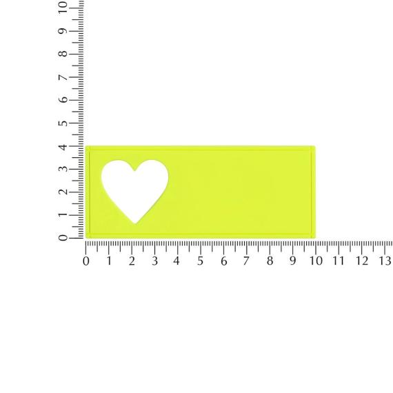 Лейбл из ПВХ с вырезом «Сердце», желтый неон