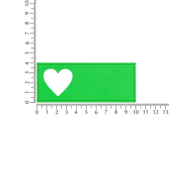 Лейбл из ПВХ с вырезом «Сердце», зеленый неон