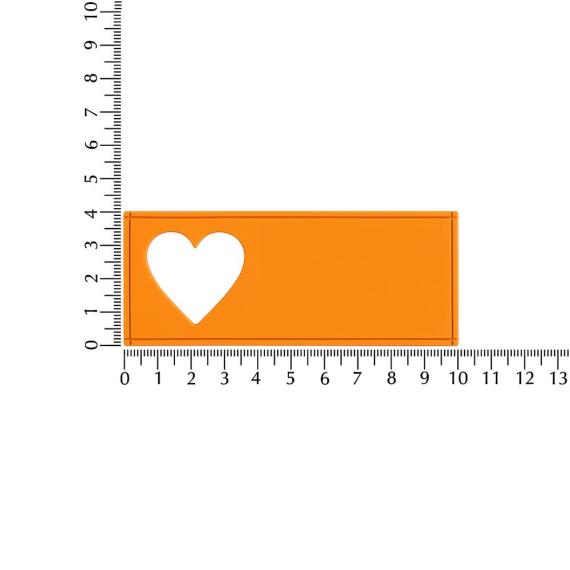 Лейбл из ПВХ с вырезом «Сердце», оранжевый неон