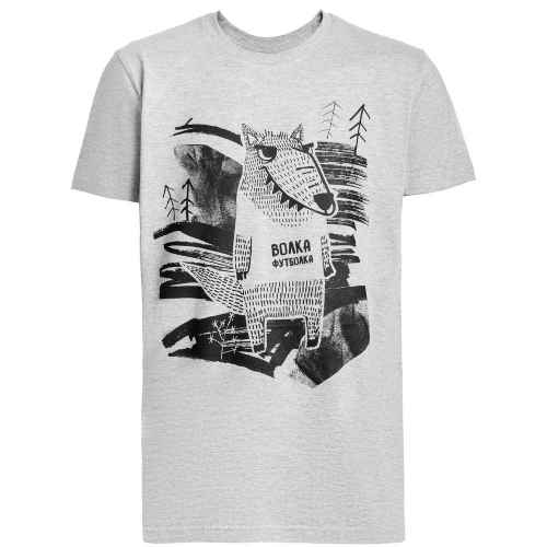 Футболка «Волка футболка», серый меланж, размер L