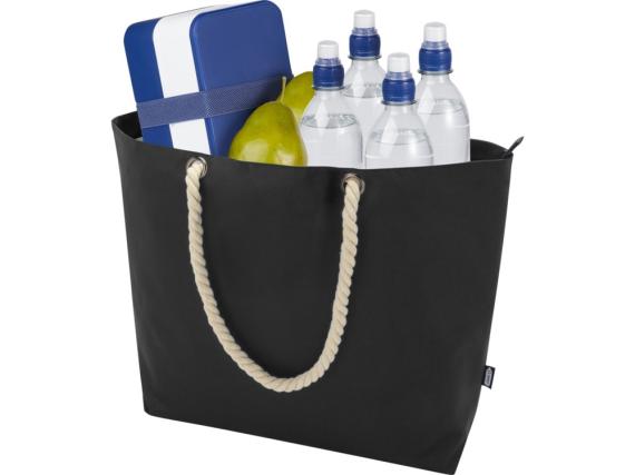 Пляжная сумка-холодильник Panama GRS из переработанных материалов с ручками-шнурками