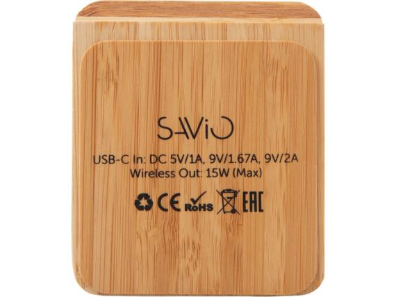 Беспроводное зарядное устройство 2-в-1 с подсветкой лого «Reedia S4», 15 Вт