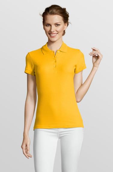 Рубашка поло женская People 210 желтая, размер S