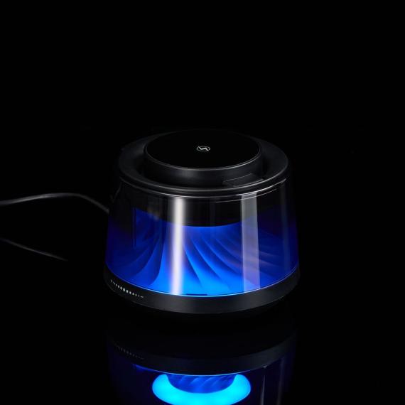 Bluetooth-колонка с подсветкой и беспроводной зарядкой Quantium, черная