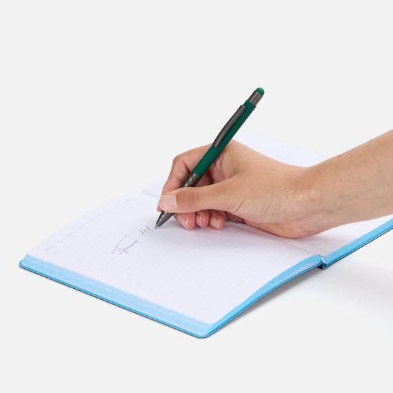 Ручка шариковая со стилусом Digit Soft Touch, зеленая