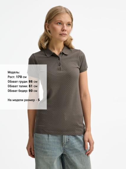Рубашка поло женская Brandy Women темно-серый с белым, размер S