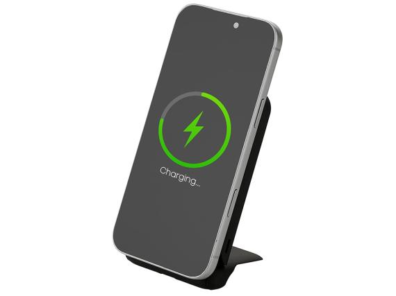 Беспроводной внешний аккумулятор с подсветкой лого и подставкой «Magflash», 10000 мАч, 15 Вт