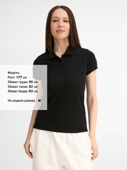 Рубашка поло женская People 210 черная, размер XL