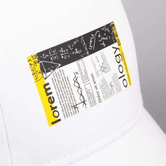 Бейсболка Canopy, белая с темно-синим кантом