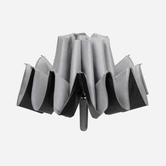 Зонт обратного сложения с ручкой-карабином Foldberry, серый