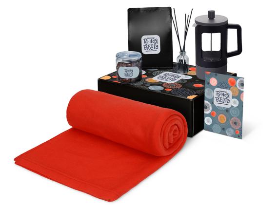 Подарочный набор «Re:y. Vive» с пледом, френч-прессом и кофе