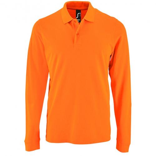 Рубашка поло мужская с длинным рукавом Perfect LSL Men оранжевая, размер S