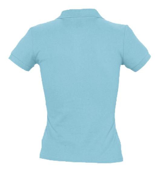 Рубашка поло женская People 210 бирюзовая, размер XL