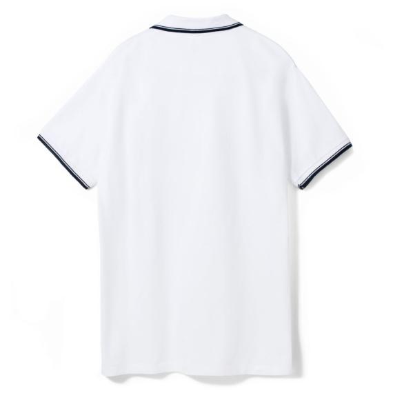 Рубашка поло мужская с контрастной отделкой Practice 270, белый/темно-синий, размер XXL