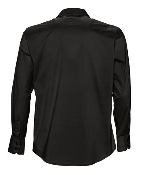 Рубашка мужская с длинным рукавом Brighton черная, размер 4XL