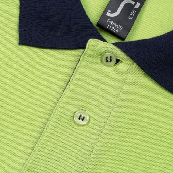 Рубашка поло Prince 190 зеленое яблоко с темно-синим, размер L