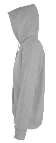 Толстовка мужская на молнии с капюшоном Seven Men 290, серый меланж, размер XXL