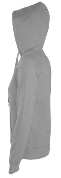Толстовка женская на молнии с капюшоном Seven Women 290, серый меланж, размер XL