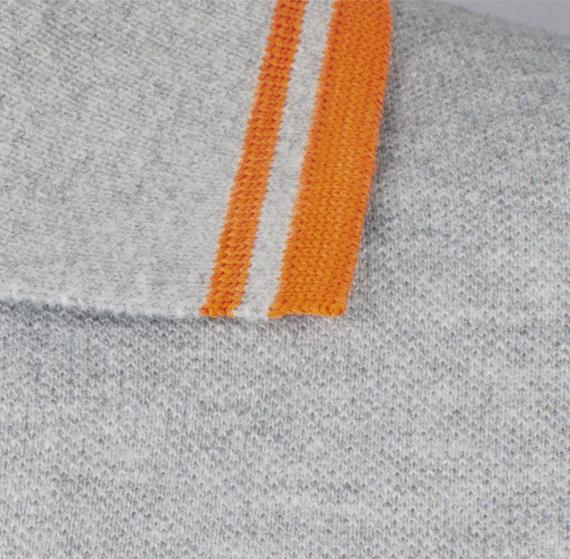 Рубашка поло женская Pasadena Women 200 с контрастной отделкой, серый меланж/оранжевый, размер L