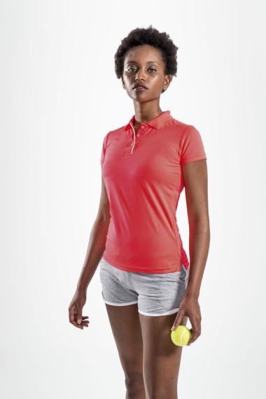 Рубашка поло женская Performer Women неоново-коралловая, размер L