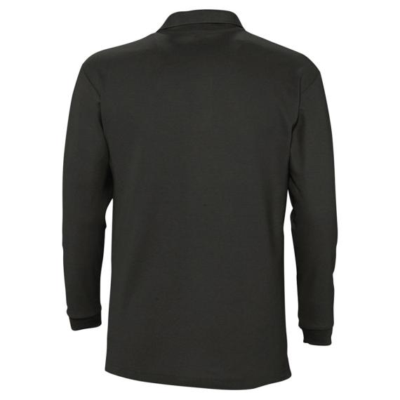 Рубашка поло мужская с длинным рукавом Winter II 210 черная, размер L