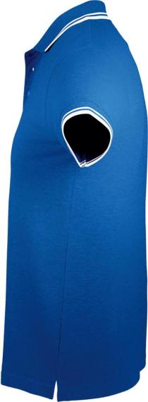 Рубашка поло мужская Pasadena Men 200 с контрастной отделкой ярко-синяя с белым, размер L