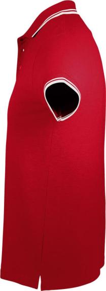 Рубашка поло мужская Pasadena Men 200 с контрастной отделкой красная с белым, размер XXL