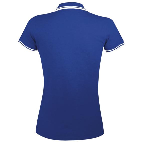 Рубашка поло женская Pasadena Women 200 с контрастной отделкой ярко-синяя с белым, размер XL